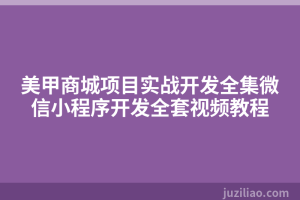 美甲商城项目实战开发全集微信小程序开发全套视频教程