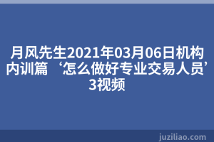 月风先生2021年03月06日机构内训篇‘怎么做好专业交易人员’3视频