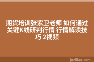 期货培训张紫卫老师 如何通过关键K线研判行情 行情解读技巧 2视频