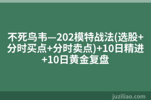 不死鸟韦—202模特战法(选股+分时买点+分时卖点)+10日精进+10日黄金复盘