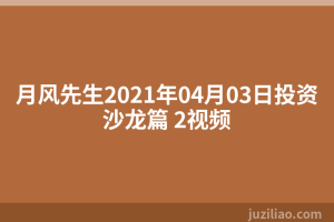 月风先生2021年04月03日投资沙龙篇 2视频