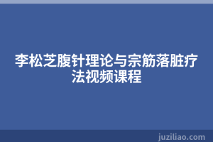 李松芝腹针理论与宗筋落脏疗法视频课程