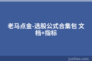 老马点金-选股公式合集包 文档+指标