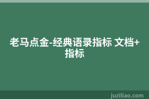 老马点金-经典语录指标 文档+指标