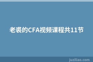 老裘的CFA视频课程共11节