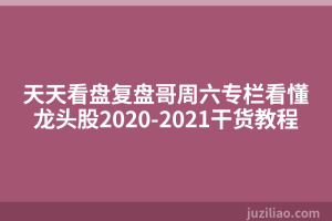 天天看盘复盘哥周六专栏看懂龙头股2020-2021干货教程