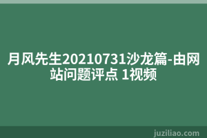 月风先生20210731沙龙篇-由网站问题评点 1视频