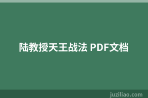 陆教授天王战法 PDF文档
