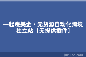 一起赚美金·无货源自动化跨境独立站【无提供插件】