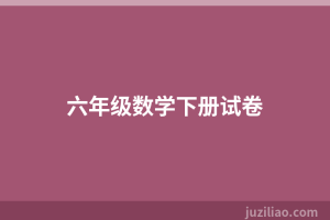 六年级数学下册试卷