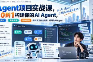 Agent项目实战课，从0到1构建你的AI Agent，实战驱动·案例丰富·拒绝…