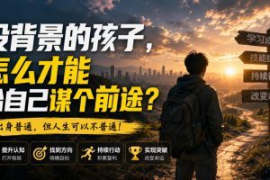 付费文章:没背景的孩子,怎么才能给自己谋个前途?