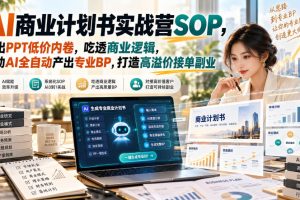 AI商业计划书实战营SOP，跳出PPT低价内卷，吃透商业逻辑，借助AI全自动…