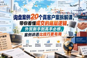 询盘案例20个真客户案拆解课，带你看懂成交的底层逻辑，外贸新手到高手…