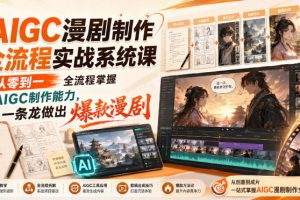 AIGC漫剧制作全流程实战系统课，从零到一全流程掌握AIGC制作能力，一条…