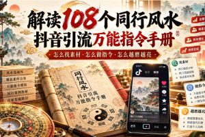 解读108个同行风水抖音引流万能指令手册，怎么找素材·怎么做指令·怎…