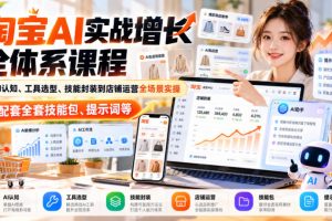 罗老师淘宝AI实战增长全体系课程,从AI认知、工具选型、技能封装到店铺…
