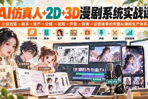 孔明大师兄【AI 精品漫剧】从剧本到成片实战教程,AI仿真人+2D+3D漫剧系…