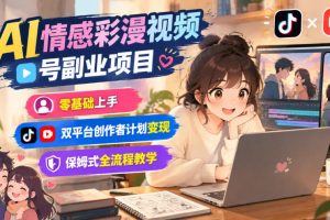 AI情感彩漫视频号副业项目，零基础上手，保姆式全流程教学