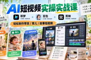 AI短视频实操课，即梦豆包加剪映全套演示