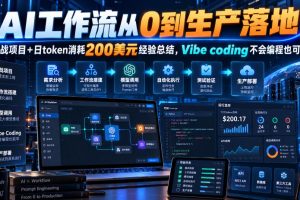 AI工作流从0到生产落地，实战项目+日token消耗200美刀经验总结，Vibe …