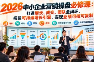 2026中小企业营销操盘必修课：打通增长、成交、团队全闭环，搭建可持续…