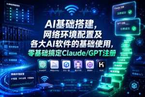 AI基础搭建，网络环境配置及各大AI软件的基础使用，零基础搞定Claude/…