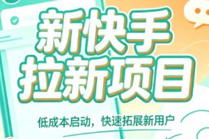 新快手拉新项目，手把手教你制作推广作品、掌握推广逻辑与实操技巧