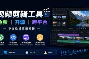 视频剪辑工具，免费、开源、跨平台，非线性视频编辑器，支持Windows、…