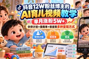 抖音AI育儿视频教学，12万粉博主实操分享