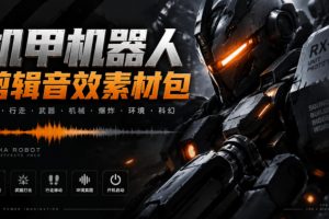 宝藏机甲音效合集！机甲机器人变形能量移动无损音效素材，全部中文汉化…