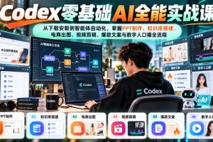 Codex零基础AI全能实战课：从下载安装到智能体自动化，掌握知识库搭建…