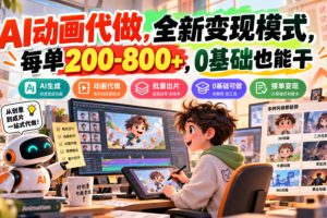 AI动画代做，全新变现模式，0基础也能干【揭秘】
