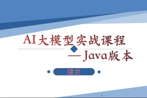 楼兰-AI大模型RAG系统实战课程-Java版本