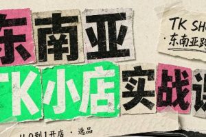 东南亚TK小店实战课（基础+进阶）