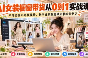 AI女装橱窗带货实战课｜新手不实拍不找模特做穿搭教程（百度网盘）