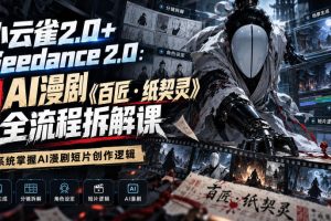 小云雀2.0+Seedance 2.0：爆款AI漫剧《百匠·纸契灵》全流程拆解课，系…