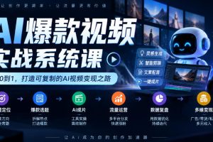 AI爆款视频实战系统课（6大模块全链路实操）｜百度网盘