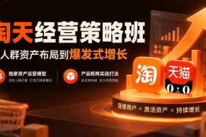淘天经营策略班，从人群资产布局到爆发式增长，独家资产运营模型，产品…