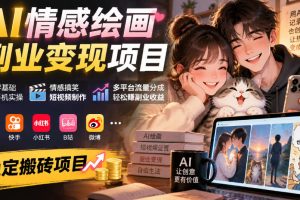 AI情感绘画副业变现项目｜手机实操短视频教程（百度网盘）