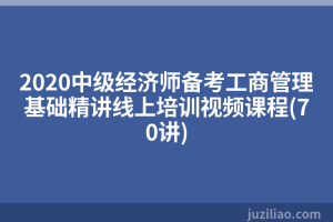 2020中级经济师备考工商管理基础精讲线上培训视频课程(70讲)