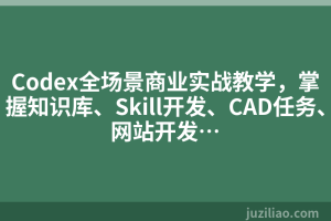 Codex全场景商业实战教学，掌握知识库、Skill开发、CAD任务、网站开发…