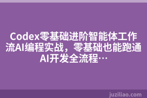 Codex零基础进阶智能体工作流AI编程实战，零基础也能跑通AI开发全流程…