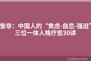 訾非：中国人的“焦虑-自恋-强迫”三位一体人格疗愈30讲