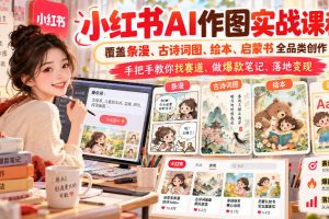 千立·小红书AI作图实战课程，覆盖条漫、古诗词图、绘本、启蒙书全品类…