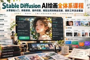 AI侯侯的SD课程,Stable Diffusion AI绘画全体系课程，从零基础入门、参…